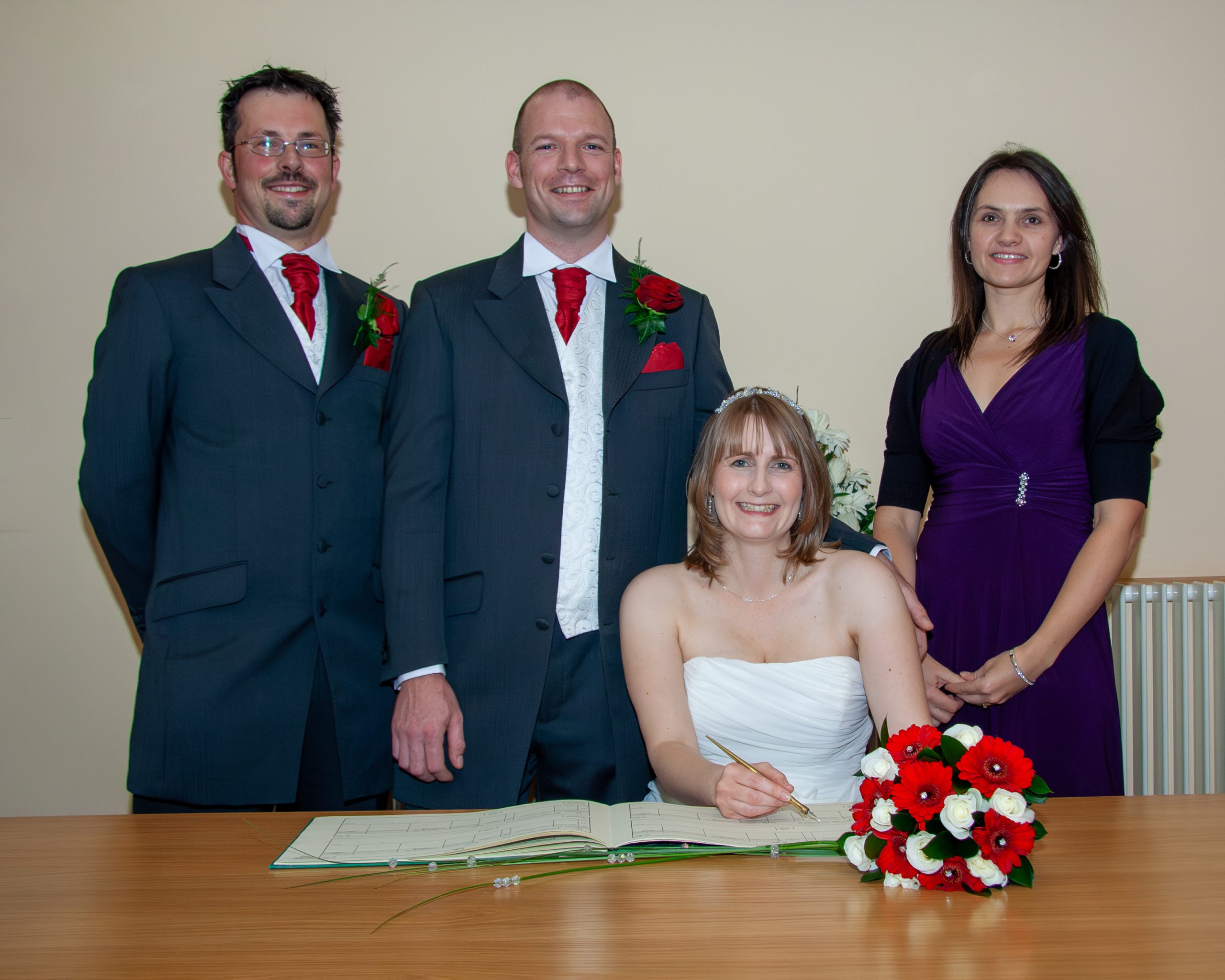 civil wedding ceremony group shot