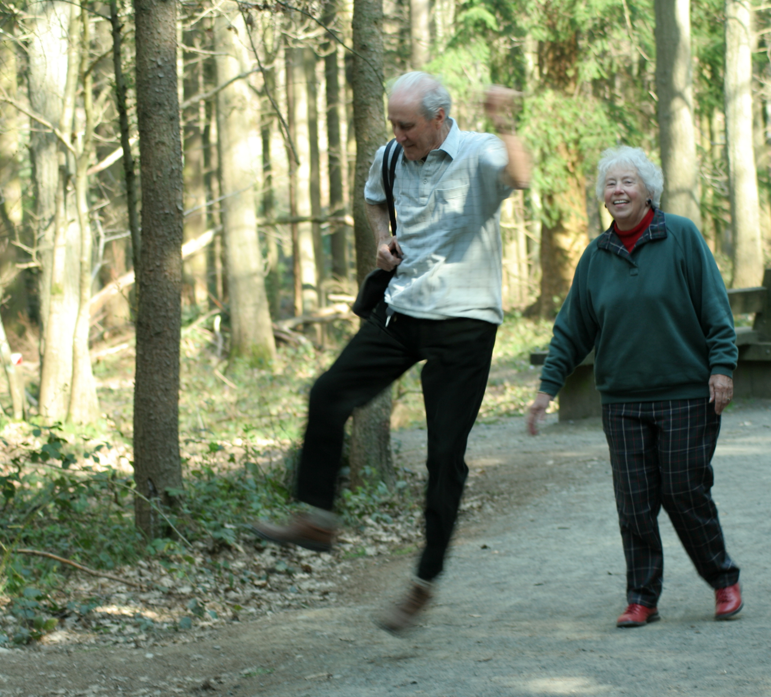 dad in the air clicking his heels